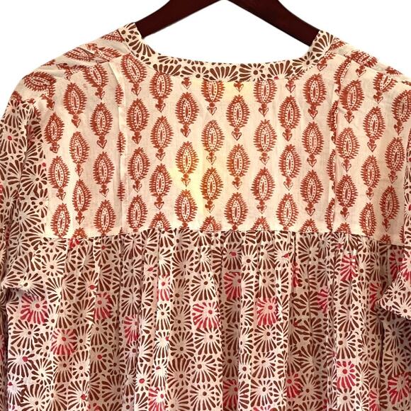 Roberta Roller Rabbit Sanav Serafina Tunic with Fringe in Coral Size Medium NWT - Picture 4 of 8